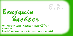 benjamin wachter business card